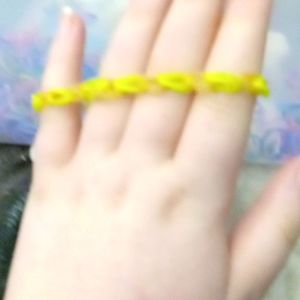 Green and gold loom braclet